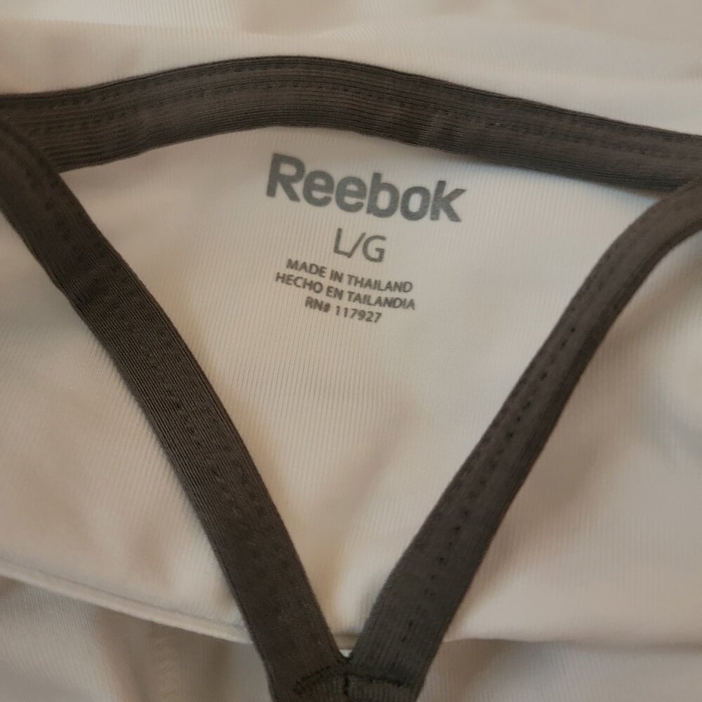 Reebok Athletic Tennis Workout Racerback Tank Top White/Gray - Picture 9 of 11